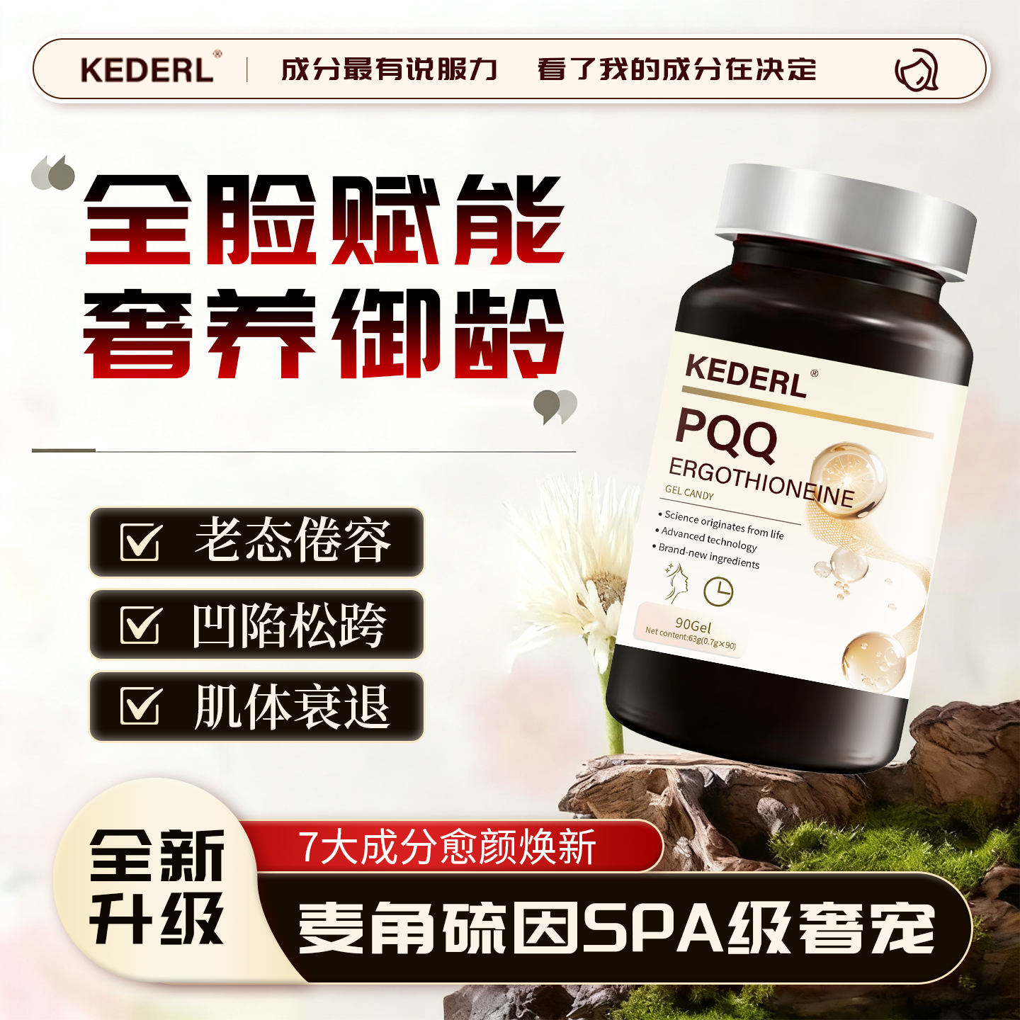 美国麦角硫因PQQ白番茄谷胱甘肽