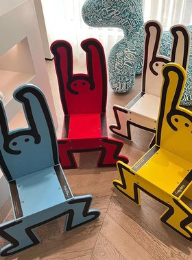 儿童小人椅子学习椅靠墙宝宝椅北欧实木靠背人形椅潮流家具换鞋凳