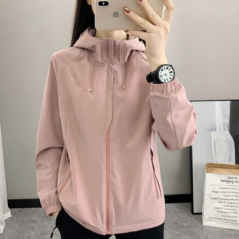 粉色冲锋衣外套女2025新款初春季超好看爆款小个子短款酷飒风风衣,户外/登山/野营/旅行用品,冲锋衣,淘宝优惠券,粉丝福利购,淘宝优惠卷