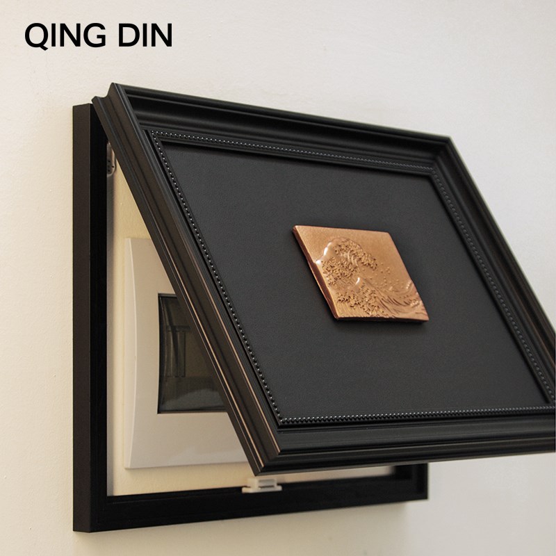 中古风电表箱装饰画立体浮雕石膏壁画新中式复古配电箱遮挡挂画