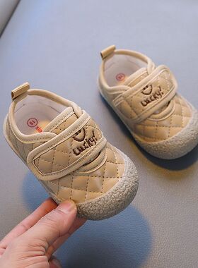 宝宝鞋子0一2岁新生婴儿学步鞋B春秋款软底防滑男女幼童皮鞋休闲