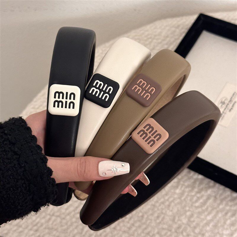 韩国气质高级感字母标皮质高颅顶发箍百搭简约网红外出宽边头箍女,户外/登山/野营/旅行用品,旅行发卡,淘宝优惠券,粉丝福利购,淘宝优惠卷