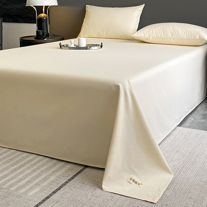 纯棉老粗布e床单单件全棉夏季单人学生宿舍加厚棉麻被单枕套三件