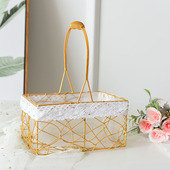 金属篮篮子流苏小篮子拌手礼编织竹编藤编竹篮野餐篮子