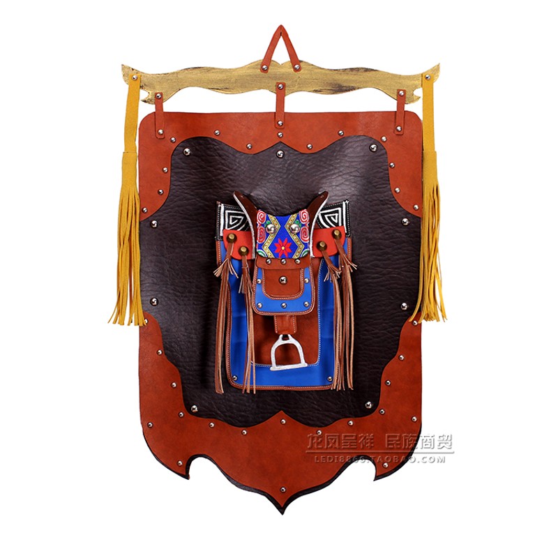蒙古皮画彩色挂画蒙古元素装饰画蒙古包饭店墙壁画立体画民族风图片
