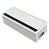 办公桌铝合金穿线盖板带毛刷桌面缓冲走线盒方形装 饰插座遮挡盒