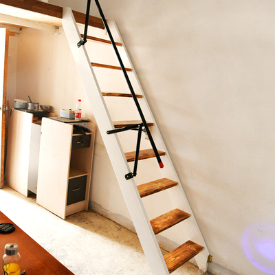 实木楼梯家用墙l阁楼车仓库登爬高收放轻松定制