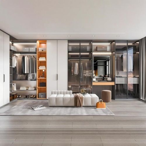 上海兔宝宝全屋定制整体衣帽间小户型简约现代卧室走入式转角衣柜