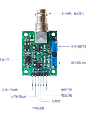 H值检测采集感测器模块 酸碱度感测器 监测控制模块 适用duino