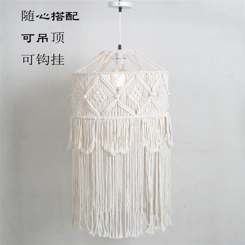 波西米亚风格吊灯手工编织客厅酒吧个性创意DI落地灯整