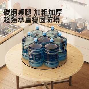 实木大餐桌圆桌人人家用吃饭桌子圆形饭桌带转盘大圆桌