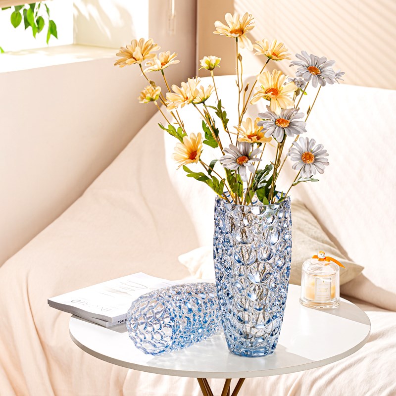 彩色水晶玻璃花瓶创意圆点插花瓶家用客厅茶几玫瑰鲜花花瓶