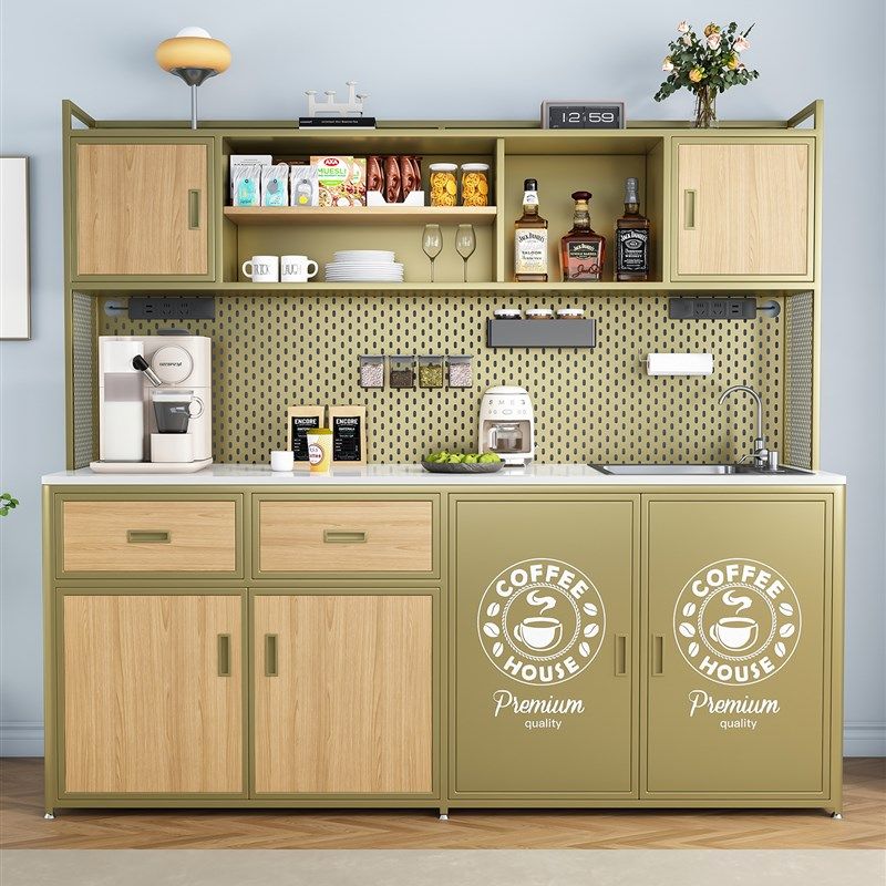 公司茶水间水吧台一体柜阳台家用办公室靠墙切洗台洗杯台水槽柜子,住宅家具,餐边柜,淘宝优惠券,粉丝福利购,淘宝优惠卷