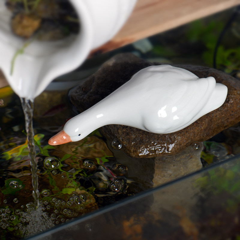 陶瓷小鸭子流水鱼缸装饰品园庭院假山造景微景观茶桌池,家居饰品,流水摆件,淘宝优惠券,粉丝福利购,淘宝优惠卷