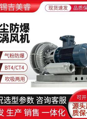 粉尘气体3000w防爆BT4/CT4矿场隧道用防爆漩涡式高压鼓风机5500w