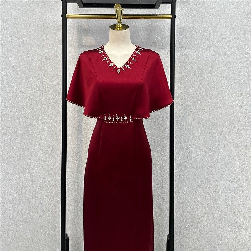 高端醋酸喜服洋气结婚喜婆婆装年轻旗袍夏季婚礼妈妈礼服平时可穿