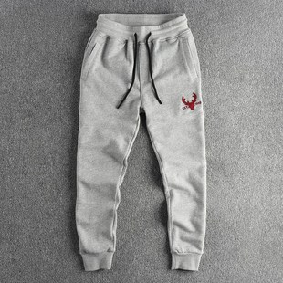 百搭运动束脚裤 男四季 休闲卫裤 320G高克重毛圈棉水洗贴布刺绣美式