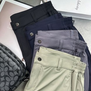 一线男装 速干面料 工厂尾货长裤 松紧腰休闲裤 夏季 微弹直脚裤 薄款