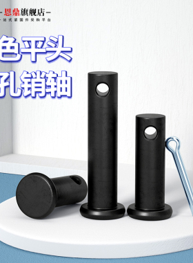 GB882黑色平头带孔销轴圆柱带孔销钉插销定位销M4M6M8M10M12M30