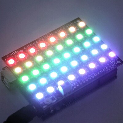 40位 WS2812B 5050 RGB LED内置全彩驱动彩灯开发板 直插UNO R3