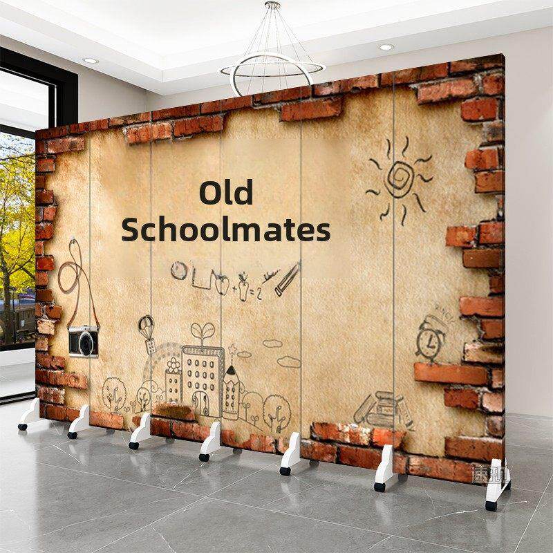 欧式屏风隔断墙客厅餐厅经济型折叠移动饭店包间烧烤厕所遮挡推拉