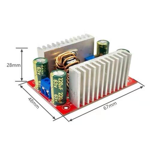 400W15A恒流升压模块DC直流12v24v转36v48V 变换器可调电源变压器