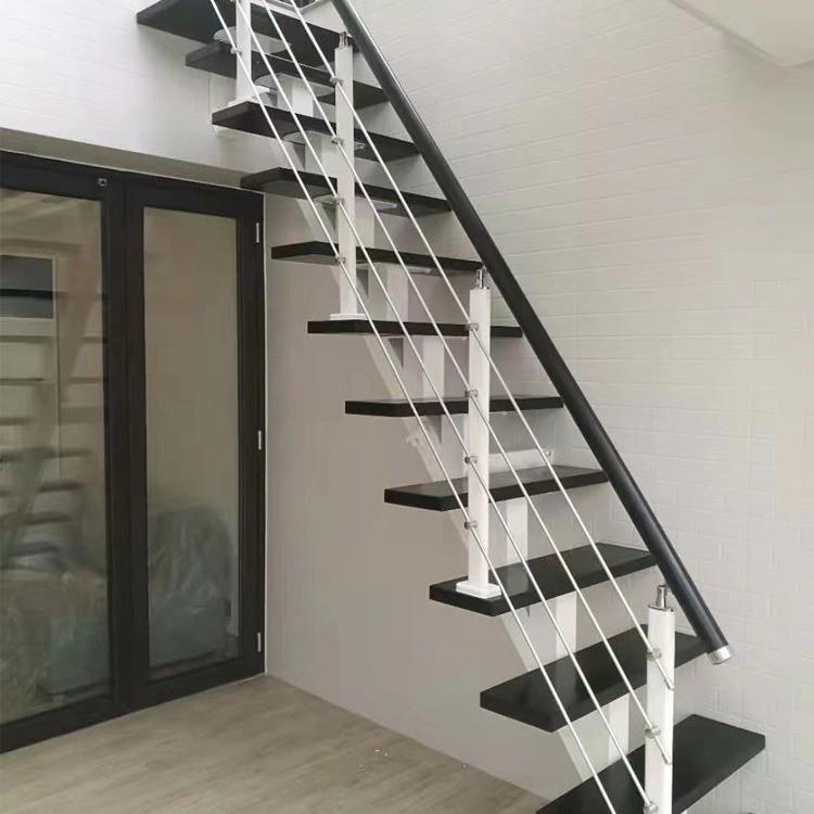 家用直梁木踏板钢木楼梯室内跃层别墅扶梯阁楼loft公寓整体楼梯