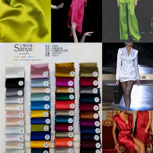 国潮服装连衣长裙布料p新款灵感高端设计重磅真丝亮光醋酸绸缎面