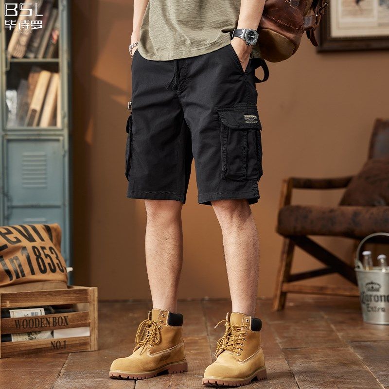 美式重磅复古工装短裤男士2024新款夏季薄款休闲中裤宽松五分裤子,男装,短裤,淘宝优惠券,粉丝福利购,淘宝优惠卷