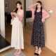 夏季 m新款 网红大码 高端辣妈孕妇装 雪纺吊带裙韩版 雪纺碎花长裙套