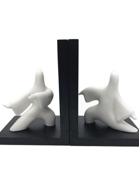 现代新中式家居j饰品老人书房太极人书档书靠书立样板房售楼部摆