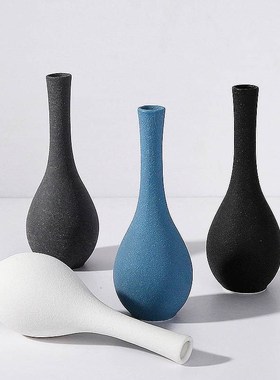 新款日式禅意陶瓷花瓶客w厅酒柜复古简约磨砂小花瓶家居摆件