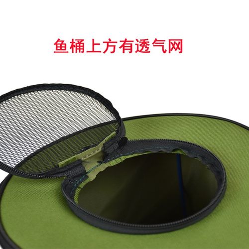 钓鱼桶折叠水桶带盖活鱼桶便携防水帆布鱼桶钓鱼用具装鱼箱手提桶