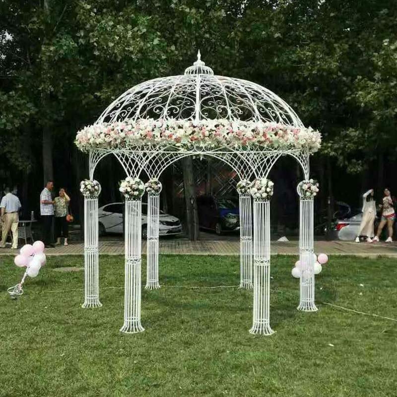 婚庆道具铁艺白色蒙古包仪式亭户外欧式婚礼室内花亭幸福花厅花架