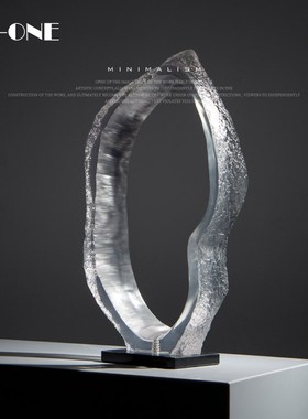 北欧几何透明雕塑艺术品摆件高档餐厅酒店会所前台过道Z现代装饰