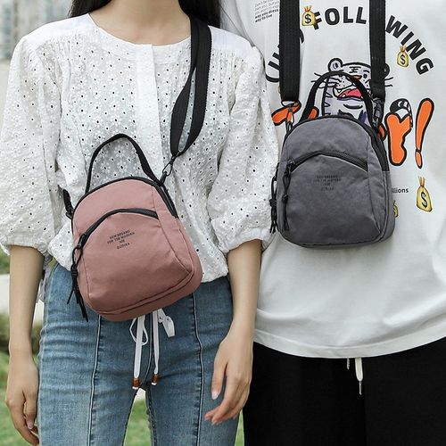 韩版防泼水尼龙休闲包潮牌手提拉链小挎包时尚百搭运动单肩斜挎包