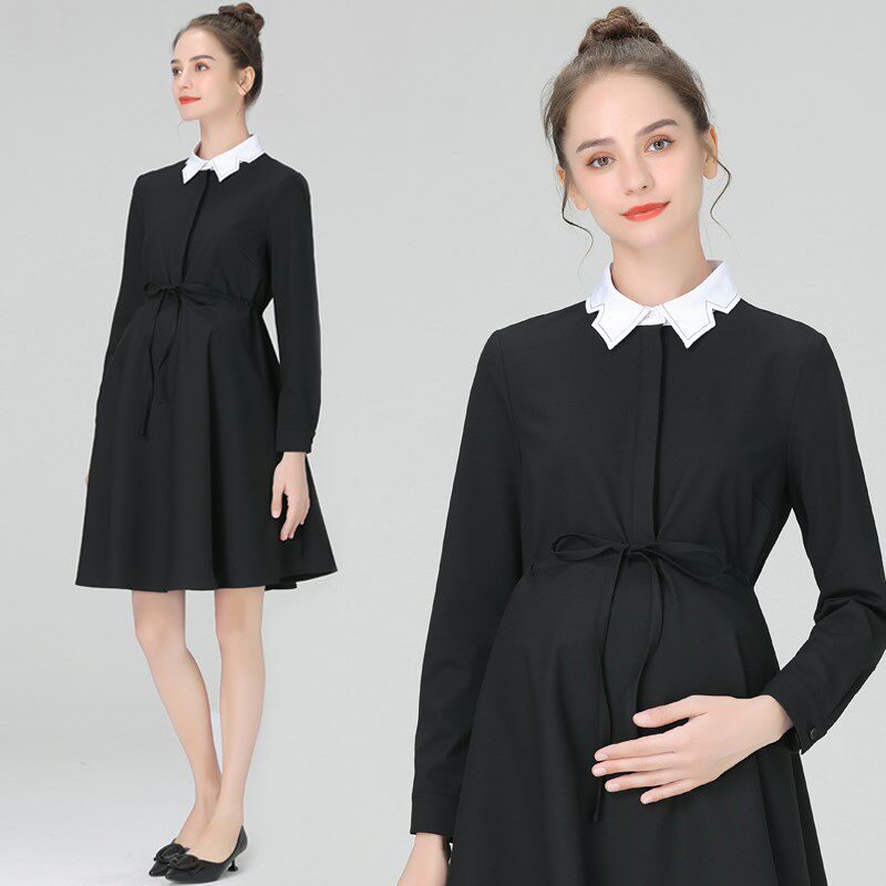 孕妇装春秋新款中长款孕妇连衣裙女职业面试通勤正装长袖工装裙子,孕妇装/孕产妇用品/营养,连衣裙,淘宝优惠券,粉丝福利购,淘宝优惠卷