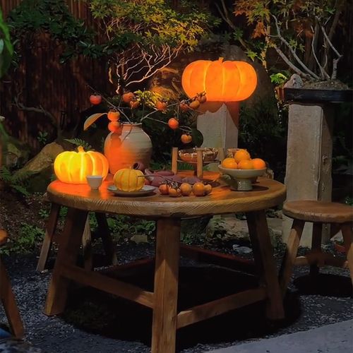 蘑菇小匠围炉煮茶南瓜灯户外手提落地灯便携N充电露营庭院氛围吊