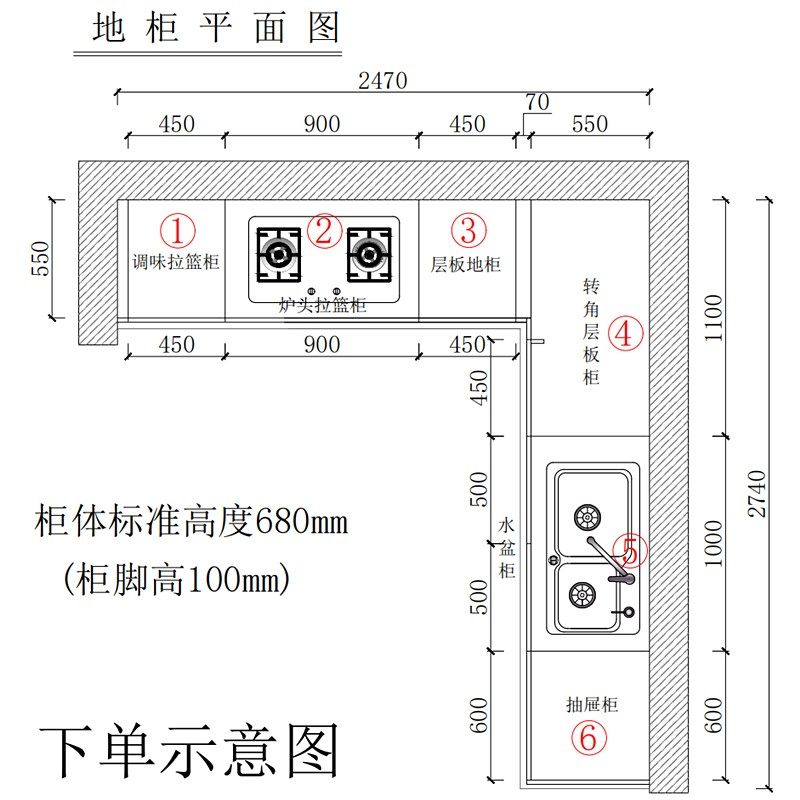 高端轻奢3d04不锈钢橱柜定做整体家用灶台厨房S柜体一体台面定制