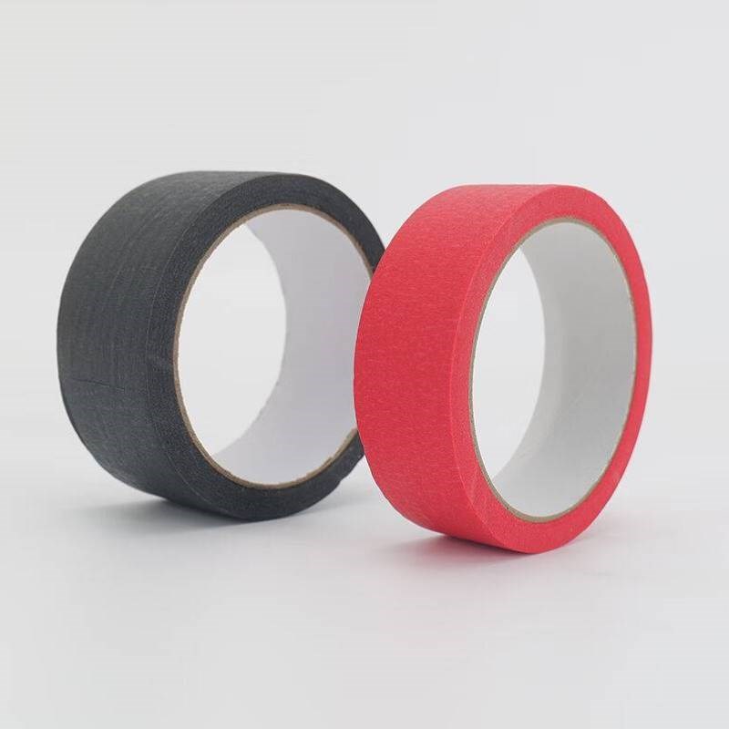 冰禹BJy10彩色美纹纸胶带遮蔽带无痕纸红色0mm*20m5卷