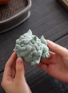 创意青砂石招财貔貅茶宠精品养茶玩茶桌茶台茶具装饰摆设品