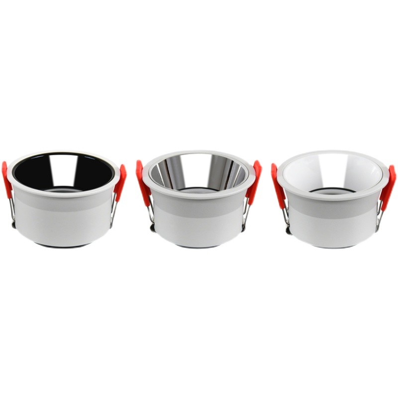 窄边LED射灯嵌入式客厅超薄COB洗墙灯三色变光蜂窝网防眩天花筒灯