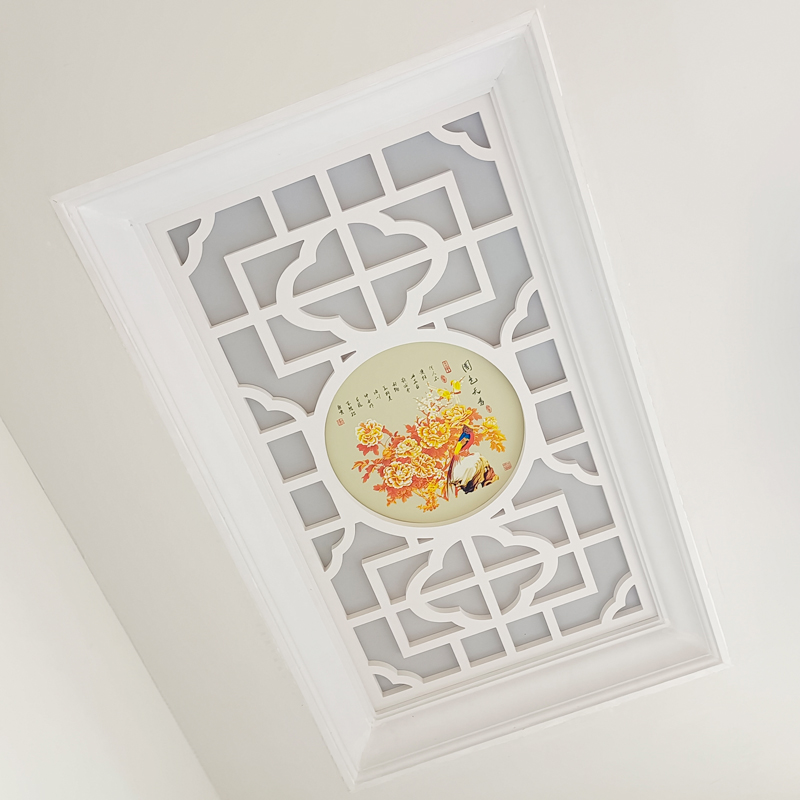 现代屏风隔断镂空雕花板实木中式花格客厅玄关装饰吊顶背景墙PVC