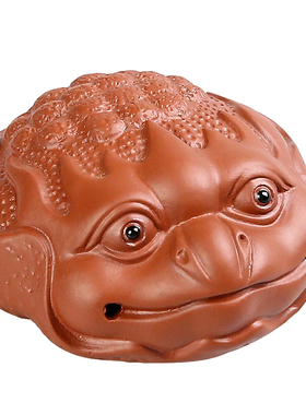 招财金蟾客厅办公室玄关酒柜茶桌家居装饰精品紫砂茶宠养