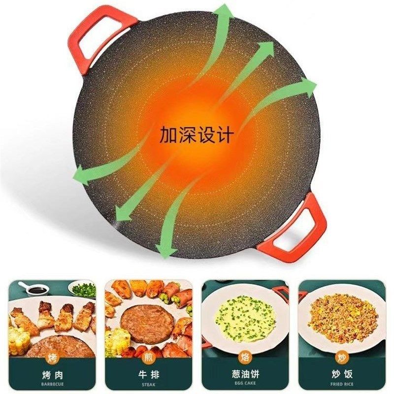 抖音爆款韩式电热烤盘麦饭石圆形烤肉盘炉家用粘烧烤盘,厨房/烹饪用具,烧烤盘,淘宝优惠券,粉丝福利购,淘宝优惠卷
