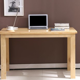 实木电脑桌笔记本儿童学习桌家用写字台式 办公桌松木书桌餐桌