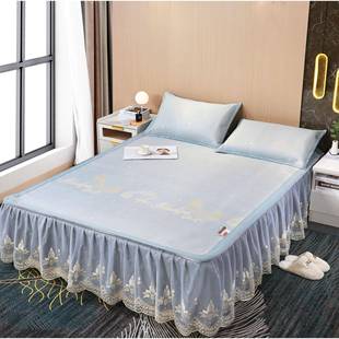 2023新款 冰丝床裙软席加厚三件套带蕾丝花边可拆卸1.5米一米八床