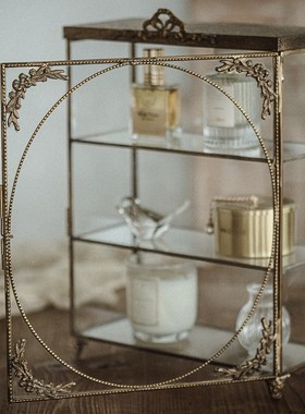 复古宫廷黄铜手工展示柜法式金属首饰陈列架