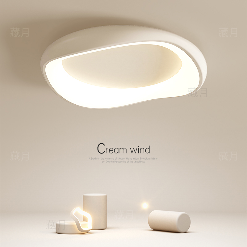奶油风主卧室灯创意led吸顶灯简约现代客厅灯餐厅书房灯中山灯具