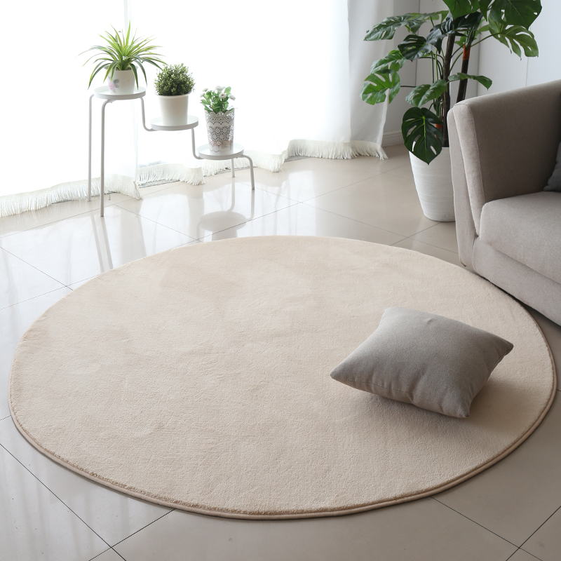 圆形地毯卧室床边毯吊篮电脑椅垫少女房间家用长毛绒垫子定制地垫